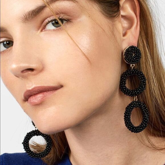 BaubleBar Capella Beaded Triple Hoop Drop (G1) - Picture 1 of 5